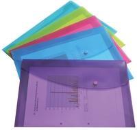 Rapesco Popper Wallet Foolscap Pack of 5 Assorted 0688
